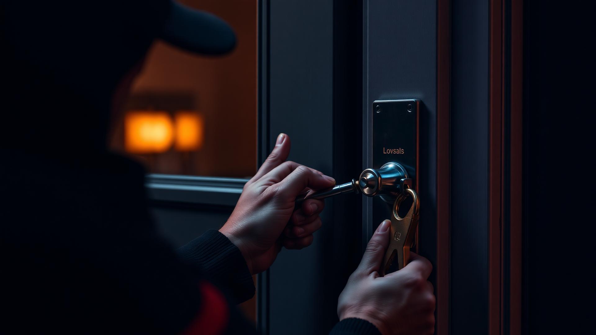 Serrurier professionnel installant une serrure sur une porte