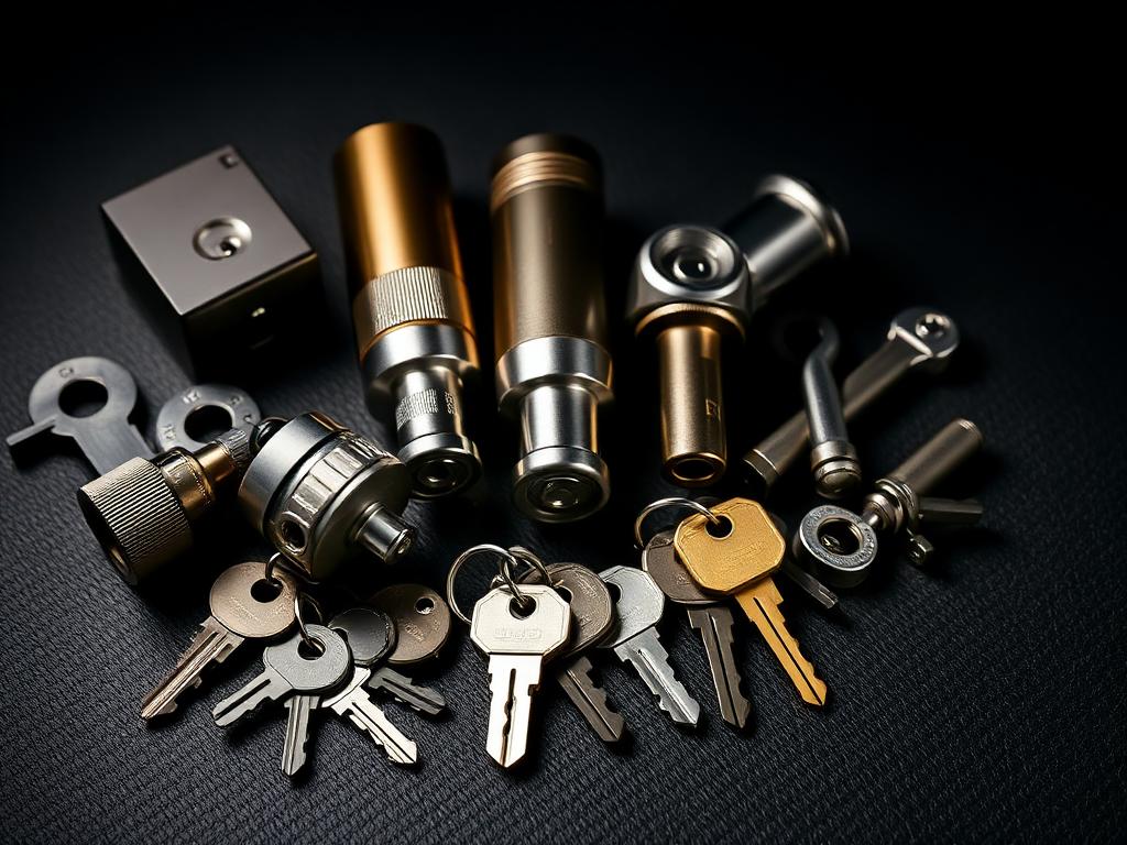 Outils professionnels de serrurerie, cylindres et clés